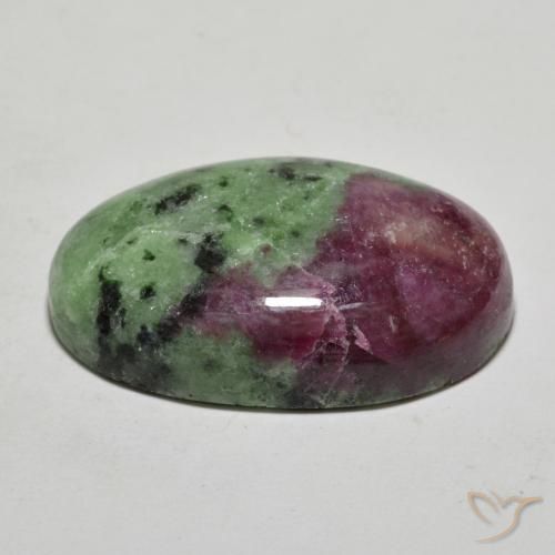 Rubis-Zoisite Multicolore naturelle ovale, 68.00 ct, Opaque