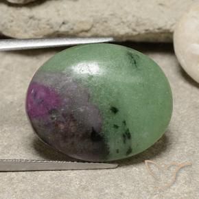 Rubis-Zoisite Multicolore naturelle ovale, 27.80 ct, Opaque