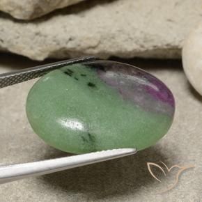 Rubis-Zoisite Multicolore naturelle ovale, 27.80 ct, Opaque