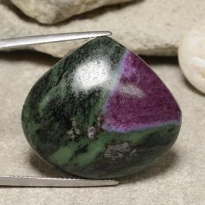 Rubis zoïsite multicolore naturelle en forme de poire, 56,65 ct, opaque
