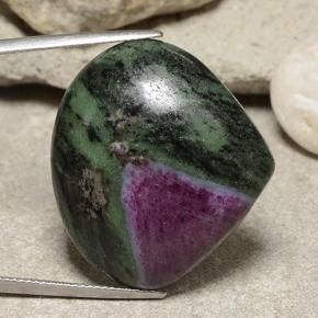 Rubis zoïsite multicolore naturelle en forme de poire, 56,65 ct, opaque