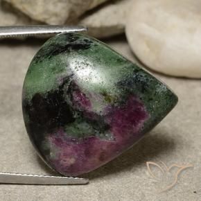 Rubis-Zoisite Multicolore naturelle En forme de poire, 34.84 ct, Opaque