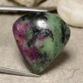 Rubis-Zoisite Multicolore naturelle En forme de poire, 34.84 ct, Opaque