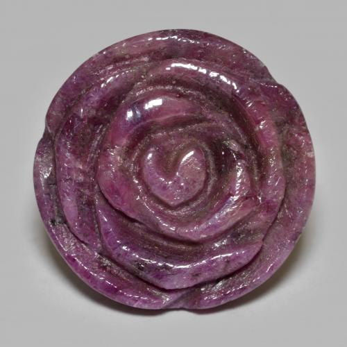 Rubis zoïsite pourpre naturelle taille fleur, 32,56 ct, opaque
