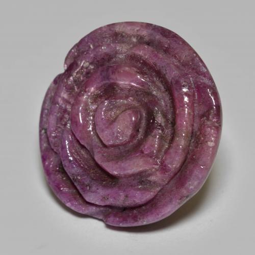 Rubis zoïsite pourpre naturelle taille fleur, 32,56 ct, opaque
