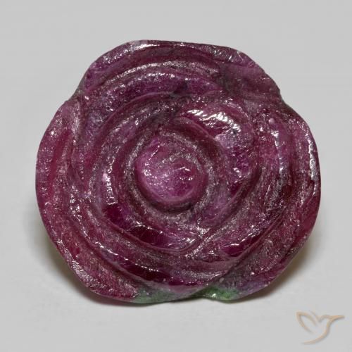 20.70ct Naturel Multicolore Rubis-Zoisite, Taille Fleur, Opaque