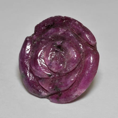 Rubis zoïsite pourpre naturelle taille fleur, 13,40 ct, opaque