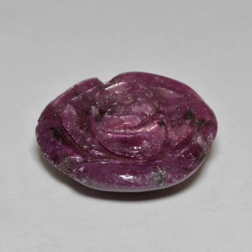 Rubis zoïsite pourpre naturelle taille fleur, 13,40 ct, opaque