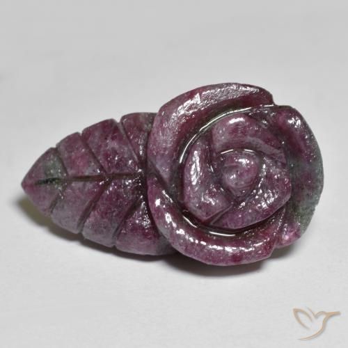 19.47ct Naturel Multicolore Rubis-Zoisite, Taille Fleur, Opaque