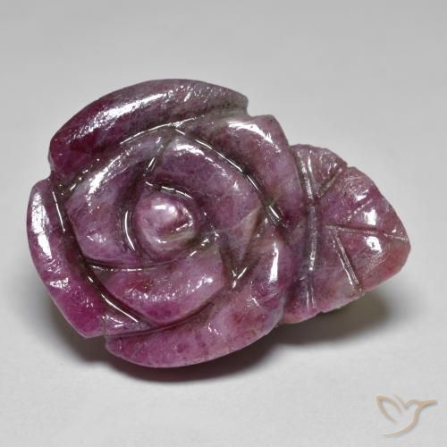 Rubis-Zoisite Vin rouge naturelle Taille Fleur, 31.30 ct, Opaque