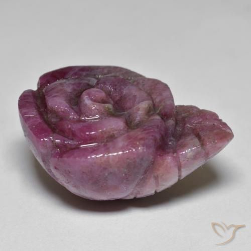 Rubis-Zoisite Vin rouge naturelle Taille Fleur, 31.30 ct, Opaque