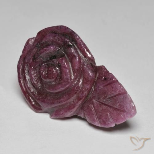 Rubis-Zoisite Rouge foncé naturelle Taille Fleur, 27.03 ct, Opaque