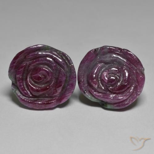 Shop natural 36.31ct Multicolore Rubis-Zoisite gems, Taille Fleur, from Tanzanie at GemSelect. In stock, global shipping!