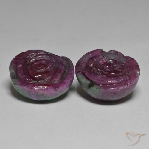 Shop natural 36.31ct Multicolore Rubis-Zoisite gems, Taille Fleur, from Tanzanie at GemSelect. In stock, global shipping!