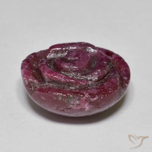 Rubis-Zoisite Pourpre moyen-foncé naturelle Taille Fleur, 15.85 ct, Opaque