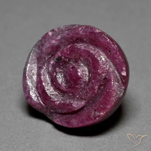 16.43ct Naturel Pourpre moyen-foncé Rubis-Zoisite, Taille Fleur, Opaque