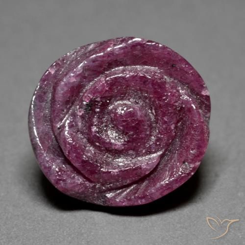Rubis-Zoisite Pourpre moyen-foncé naturelle Taille Fleur, 16.43 ct, Opaque