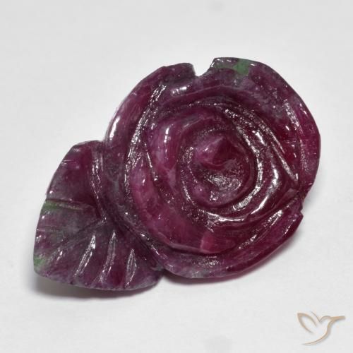 25.11ct Naturel Multicolore Rubis-Zoisite, Taille Fleur, Opaque