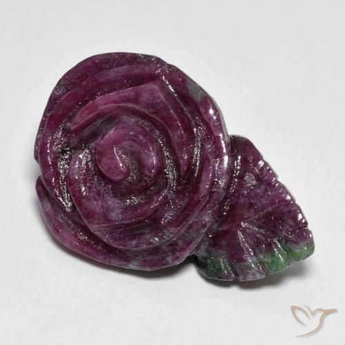 30.44ct Naturel Multicolore Rubis-Zoisite, Taille Fleur, Opaque