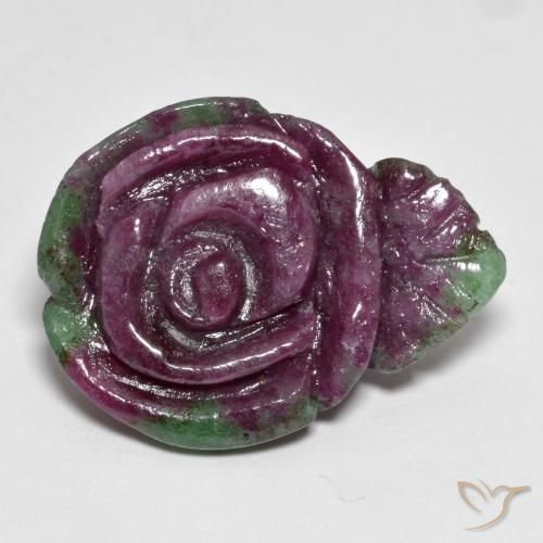 23.91ct Naturel Multicolore Rubis-Zoisite, Taille Fleur, Opaque, Photo A