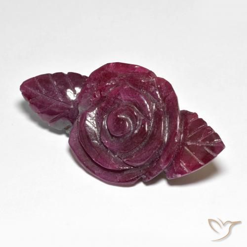 Rubis-Zoisite Vin rouge naturelle Taille Fleur, 73.22 ct, Opaque