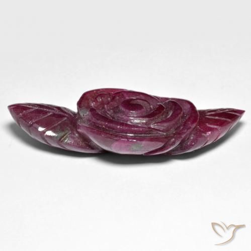 Rubis-Zoisite Vin rouge naturelle Taille Fleur, 73.22 ct, Opaque