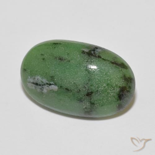 Rubis-Zoisite Vert foncé naturelle ovale, 6.23 ct, Opaque
