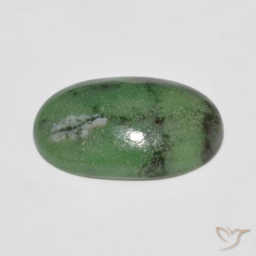 Rubis-Zoisite Vert foncé naturelle ovale, 6.23 ct, Opaque