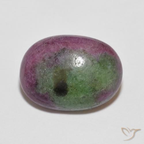 8.89ct Naturel Multicolore Rubis-Zoisite, ovale, Opaque