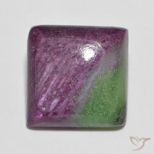 7.66ct Naturel Multicolore Rubis-Zoisite, Carré, Opaque