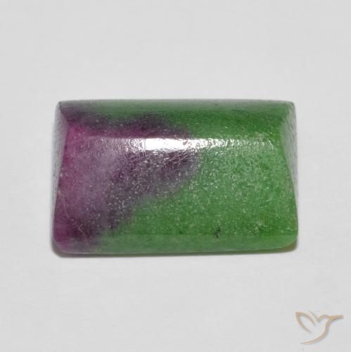 Rubis-Zoisite Multicolore naturelle Baquette, 9.04 ct, Opaque