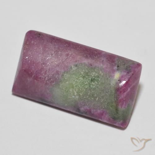 Rubis-Zoisite Multicolore naturelle Baquette, 9.88 ct, Opaque