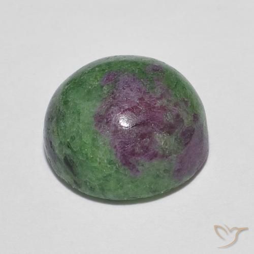 Rubis zoïsite multicolore naturelle coupe roude, 5,39 ct, opaque