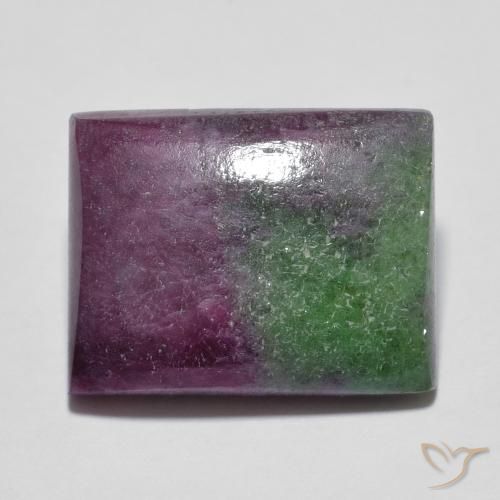 Rubis-Zoisite Multicolore naturelle Baquette, 8.98 ct, Opaque