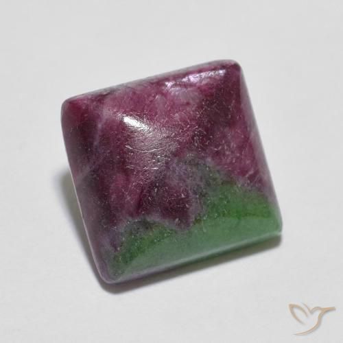 7.55ct Naturel Multicolore Rubis-Zoisite, Carré, Opaque