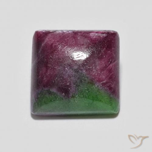 Rubis-Zoisite Multicolore naturelle Carré, 7.55 ct, Opaque