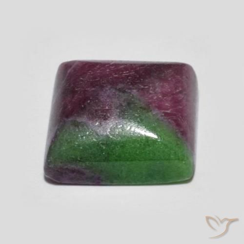 Rubis-Zoisite Multicolore naturelle Carré, 7.55 ct, Opaque