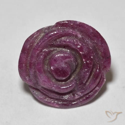 16.50ct Naturel Rose magenta foncé Rubis-Zoisite, Taille Fleur, Opaque