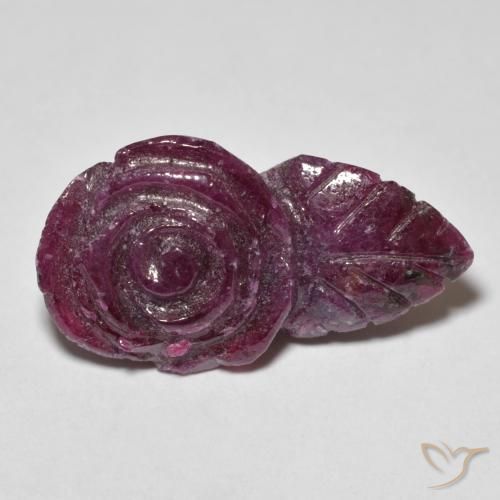 Rubis-Zoisite Rose magenta foncé naturelle Taille Fleur, 15.93 ct, Opaque