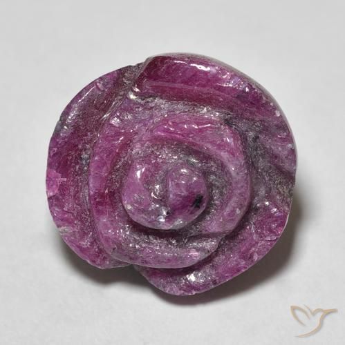 Rubis-Zoisite Violet foncé naturelle Taille Fleur, 19.58 ct, Opaque