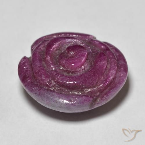 Rubis-Zoisite Pourpre Sangria naturelle Taille Fleur, 17.52 ct, Opaque