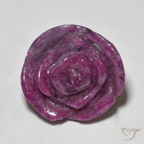 14.69ct Naturel Violet foncé Rubis-Zoisite, Taille Fleur, Opaque