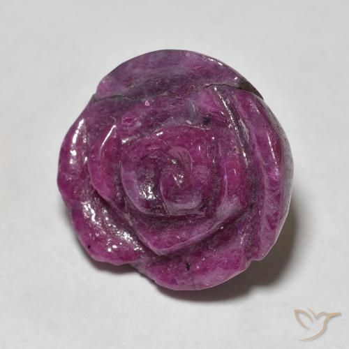 Rubis-Zoisite Violet foncé naturelle Taille Fleur, 14.69 ct, Opaque