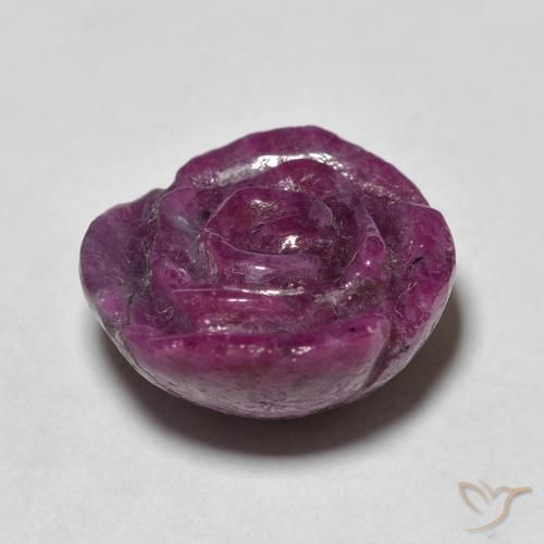 Rubis-Zoisite Violet foncé naturelle Taille Fleur, 14.69 ct, Opaque