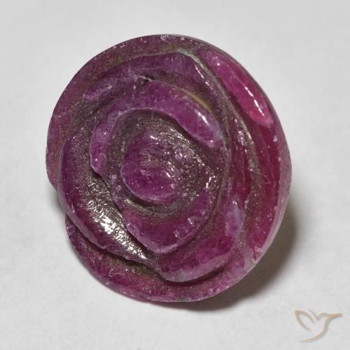 Rubis-Zoisite Medium Dark-Purple naturelle Taille Fleur, 17.44 ct, Opaque