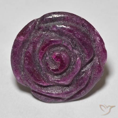 Rubis-Zoisite Medium Dark-Purple naturelle Taille Fleur, 19.54 ct, Opaque
