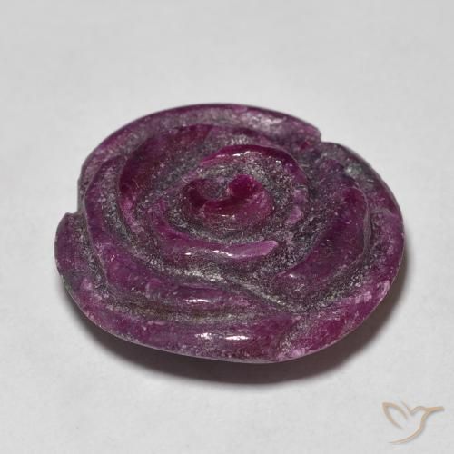 Rubis-Zoisite Medium Dark-Purple naturelle Taille Fleur, 19.54 ct, Opaque