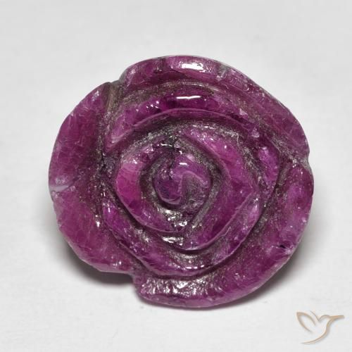 15.77ct Naturel Medium Dark-Purple Rubis-Zoisite, Taille Fleur, Opaque