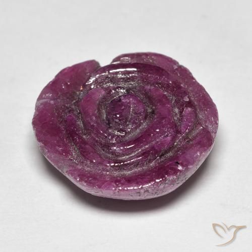 Rubis-Zoisite Medium Dark-Purple naturelle Taille Fleur, 15.77 ct, Opaque