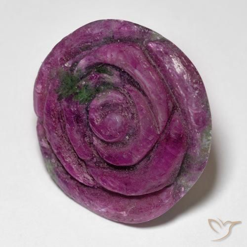 Rubis-Zoisite Vin rouge naturelle Taille Fleur, 28.73 ct, Opaque
